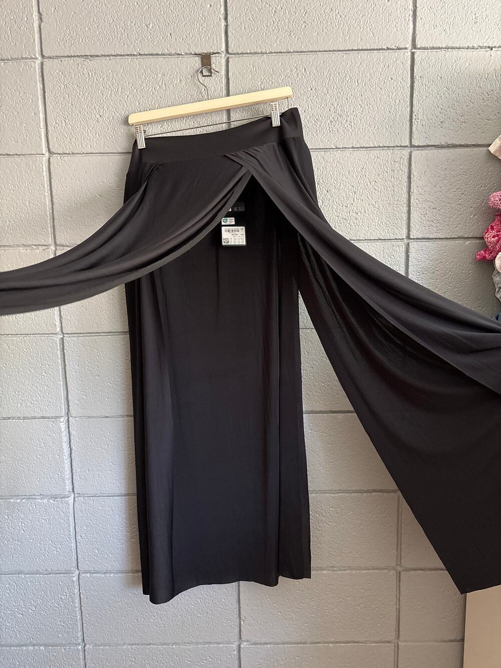 NWT Ulla Popken Split Hem Resortwear Beach Pants size 16/18 in Black